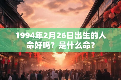 1994年2月26日出生的人命好吗？是什么命？