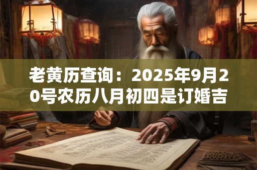 老黄历查询：2025年9月20号农历八月初四是订婚吉日吗