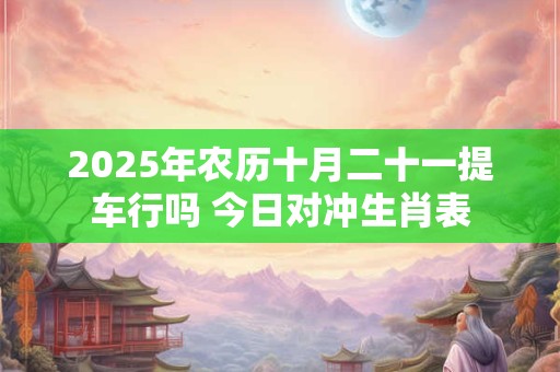 2025年农历十月二十一提车行吗 今日对冲生肖表