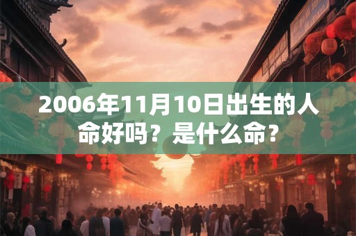 2006年11月10日出生的人命好吗？是什么命？