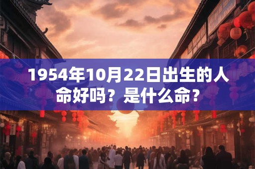 1954年10月22日出生的人命好吗？是什么命？