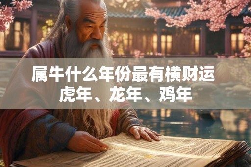 属牛什么年份最有横财运 虎年、龙年、鸡年