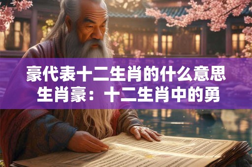 豪代表十二生肖的什么意思 生肖豪:十二生肖中的勇敢担当者 豪代表十二生肖的什么意思 生肖豪:十二生肖中的勇敢担当者