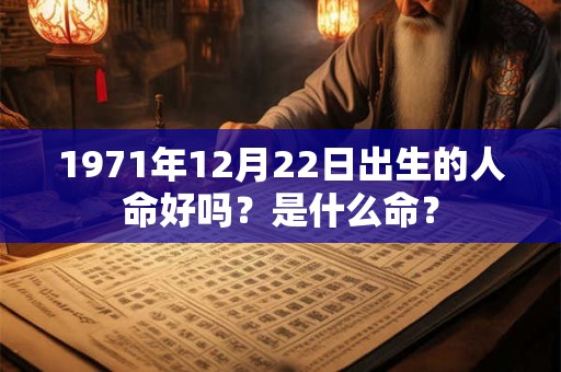 1971年12月22日出生的人命好吗？是什么命？