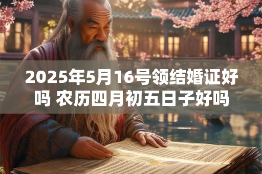 2025年5月16号领结婚证好吗 农历四月初五日子好吗