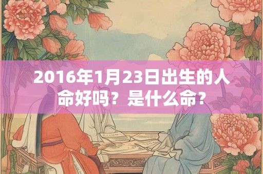 2016年1月23日出生的人命好吗？是什么命？