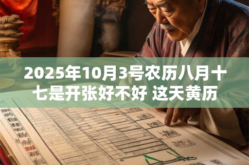 2025年10月3号农历八月十七是开张好不好 这天黄历宜忌