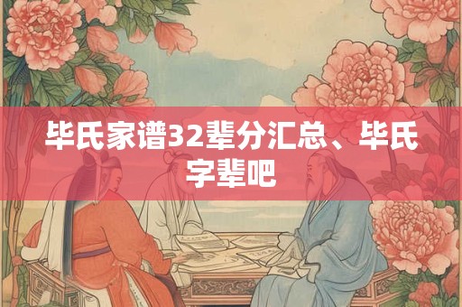 毕氏家谱32辈分汇总、毕氏字辈吧