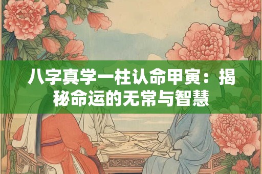 八字真学一柱认命甲寅:揭秘命运的无常与智慧 八字真学一柱认命甲寅:揭秘命运的无常与智慧