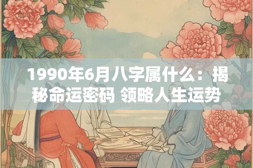1990年6月八字属什么：揭秘命运密码 领略人生运势！