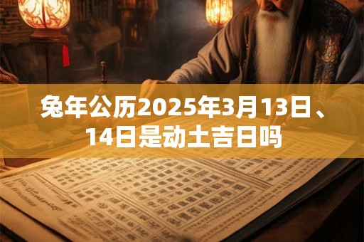 兔年公历2025年3月13日、14日是动土吉日吗