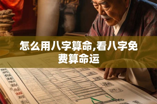 怎么用八字算命,看八字免费算命运