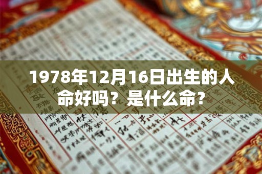 1978年12月16日出生的人命好吗？是什么命？