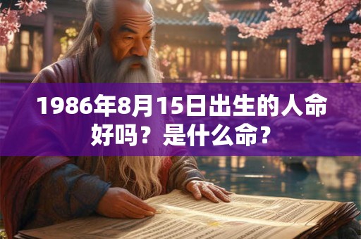 1986年8月15日出生的人命好吗？是什么命？