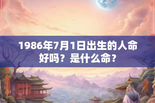 1986年7月1日出生的人命好吗？是什么命？