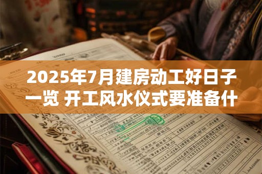 2025年7月建房动工好日子一览 开工风水仪式要准备什么