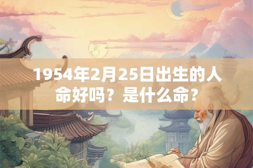 1954年2月25日出生的人命好吗？是什么命？