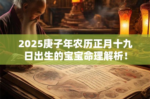 2025庚子年农历正月十九日出生的宝宝命理解析！