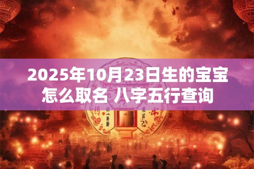 2025年10月23日生的宝宝怎么取名 八字五行查询