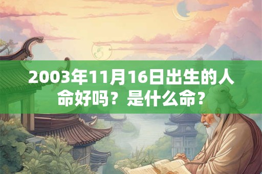 2003年11月16日出生的人命好吗？是什么命？