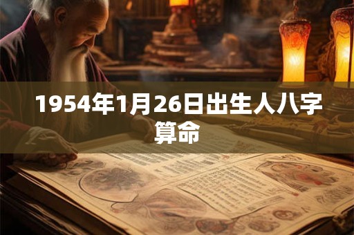 1954年1月26日出生人八字算命 1954年1月26日出生人八字算命