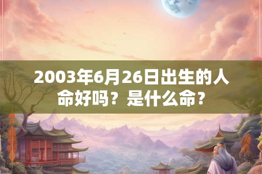 2003年6月26日出生的人命好吗？是什么命？