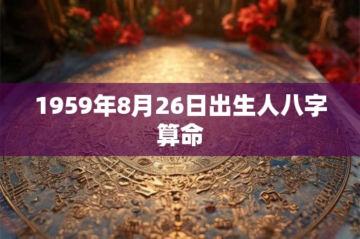 1959年8月26日出生人八字算命