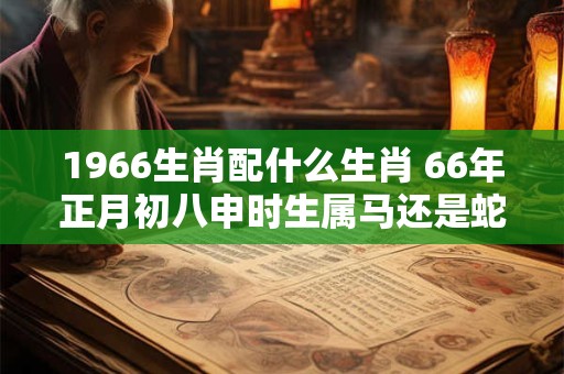 1966生肖配什么生肖 66年正月初八申时生属马还是蛇