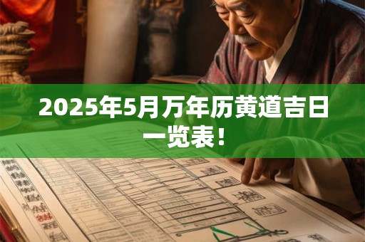 2025年5月万年历黄道吉日一览表！