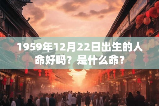 1959年12月22日出生的人命好吗？是什么命？