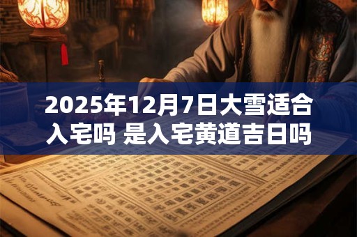 2025年12月7日大雪适合入宅吗 是入宅黄道吉日吗