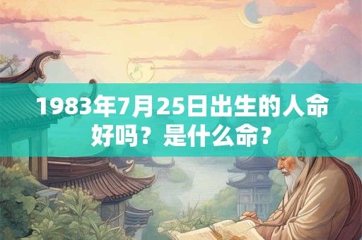 1983年7月25日出生的人命好吗？是什么命？