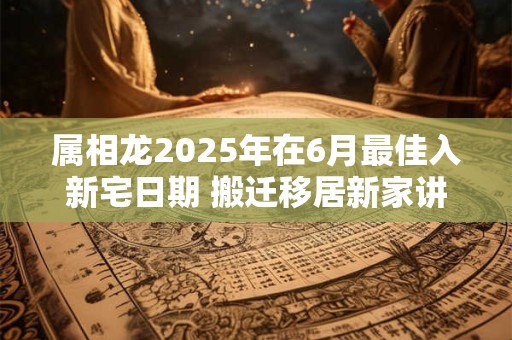 属相龙2025年在6月最佳入新宅日期 搬迁移居新家讲究