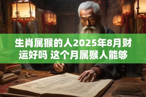 生肖属猴的人2025年8月财运好吗 这个月属猴人能够赚到钱