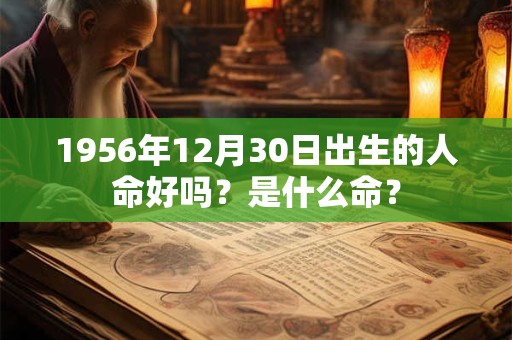 1956年12月30日出生的人命好吗？是什么命？