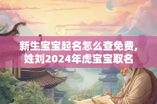 新生宝宝起名怎么查免费,姓刘2024年虎宝宝取名