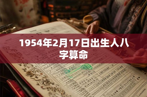1954年2月17日出生人八字算命