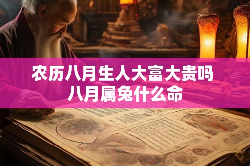 农历八月生人大富大贵吗 八月属兔什么命