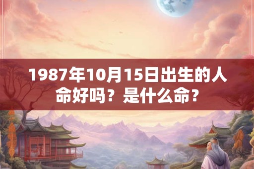1987年10月15日出生的人命好吗？是什么命？