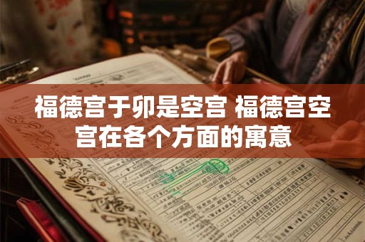 福德宫于卯是空宫 福德宫空宫在各个方面的寓意 福德宫于卯是空宫 福德宫空宫在各个方面的寓意