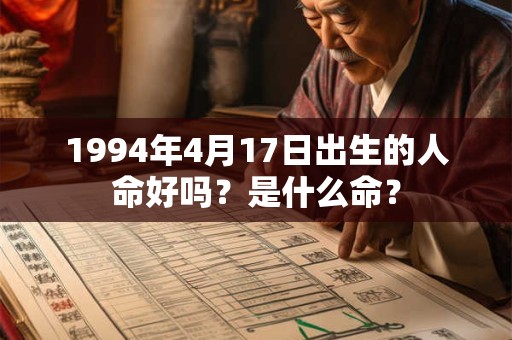 1994年4月17日出生的人命好吗？是什么命？