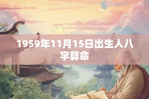 1959年11月15日出生人八字算命