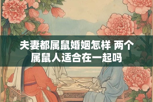 夫妻都属鼠婚姻怎样 两个属鼠人适合在一起吗