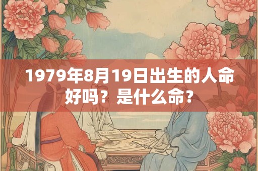 详细阅读:1979年8月19日出生的人命好吗?是什么命? 1979年8月19日出生的人命好吗?是什么命?