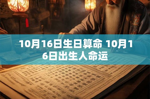 10月16日生日算命 10月16日出生人命运