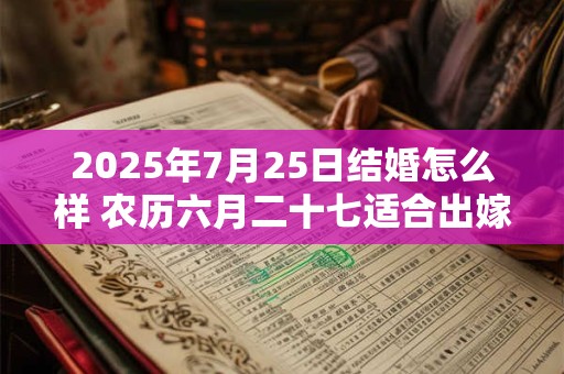 2025年7月25日结婚怎么样 农历六月二十七适合出嫁娶亲吗