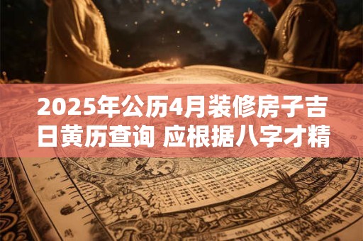 2025年公历4月装修房子吉日黄历查询 应根据八字才精准