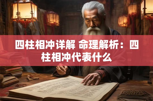 四柱相冲详解 命理解析：四柱相冲代表什么
