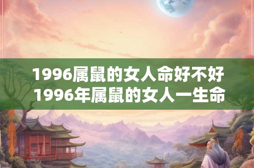 1996属鼠的女人命好不好 1996年属鼠的女人一生命运