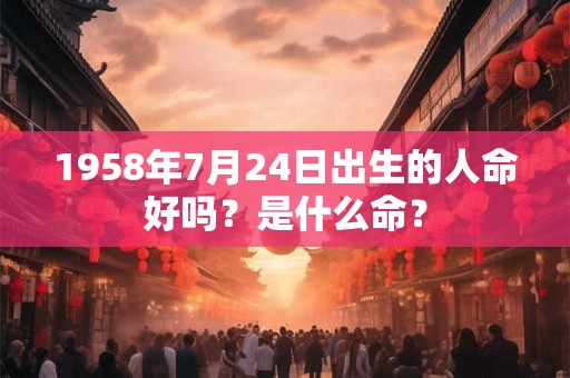 1958年7月24日出生的人命好吗？是什么命？